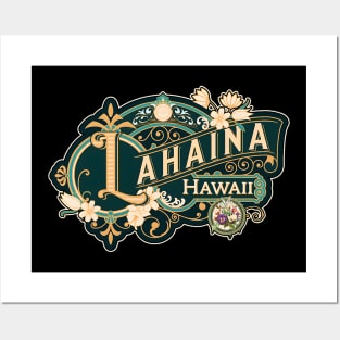 LAHAINA Strong Palm Trees Sunset Lahaina Hawaii Posters and Art